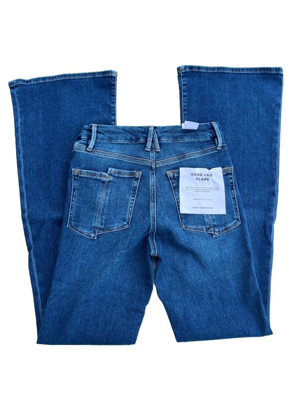 Good American Good Legs Flare Jeans Sz 4 15 NWT Cashmere Blend High Rise - Picture 8 of 15